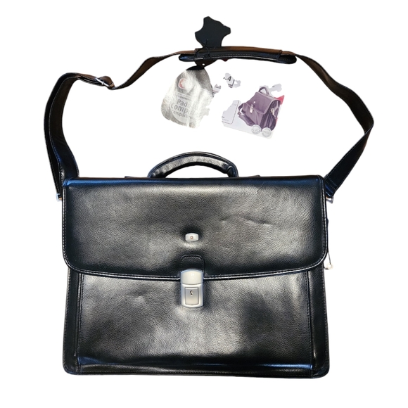 Wenger Handbags - New Wenger Swiss Army Vitrinox Real Leather Padded Laptop Briefcase Computer Bag